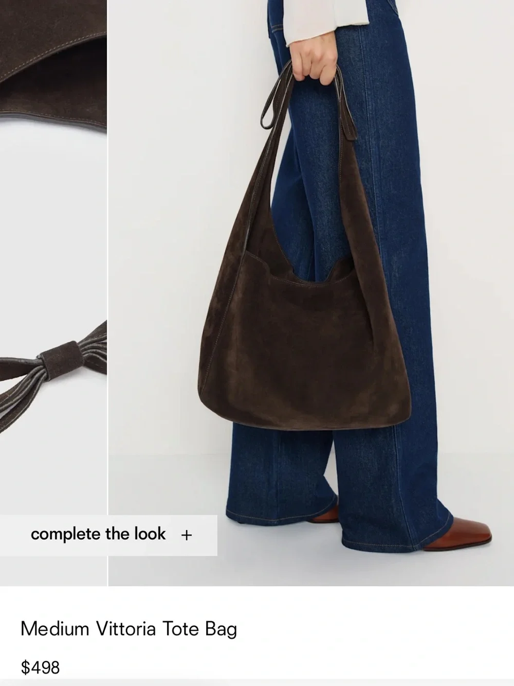 Reformation Dark Brown Suede Shoulder Hobo - Medium Vittoria Tote Bag